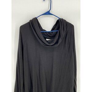Anthropology Lou & Grey Women's Black Cowl Neck Long Sleeve Top Large Relaxed Fi